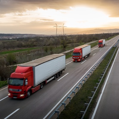 fleet semi trucks on highway