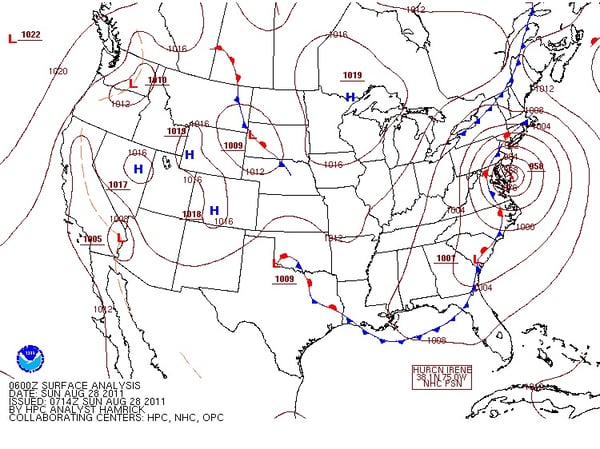 Isopleth Weather Map