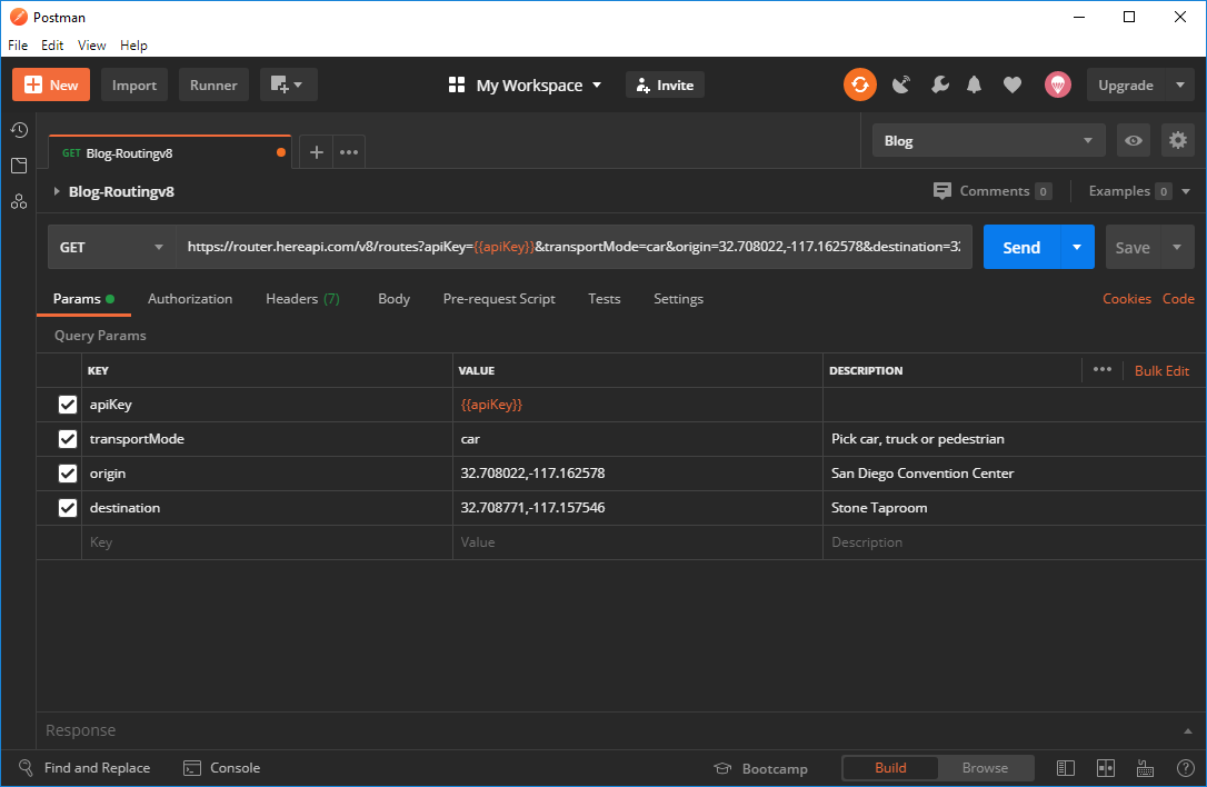 Postman Routing Request